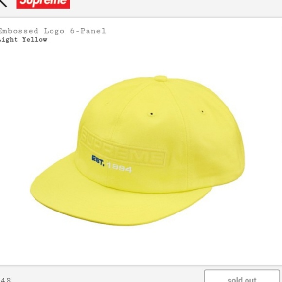 SUPREME - Embossed logo 6 pan cap - NWT - Picture 5 of 6